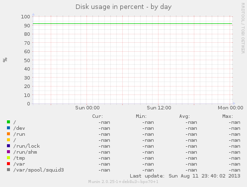 Disk usage in percent